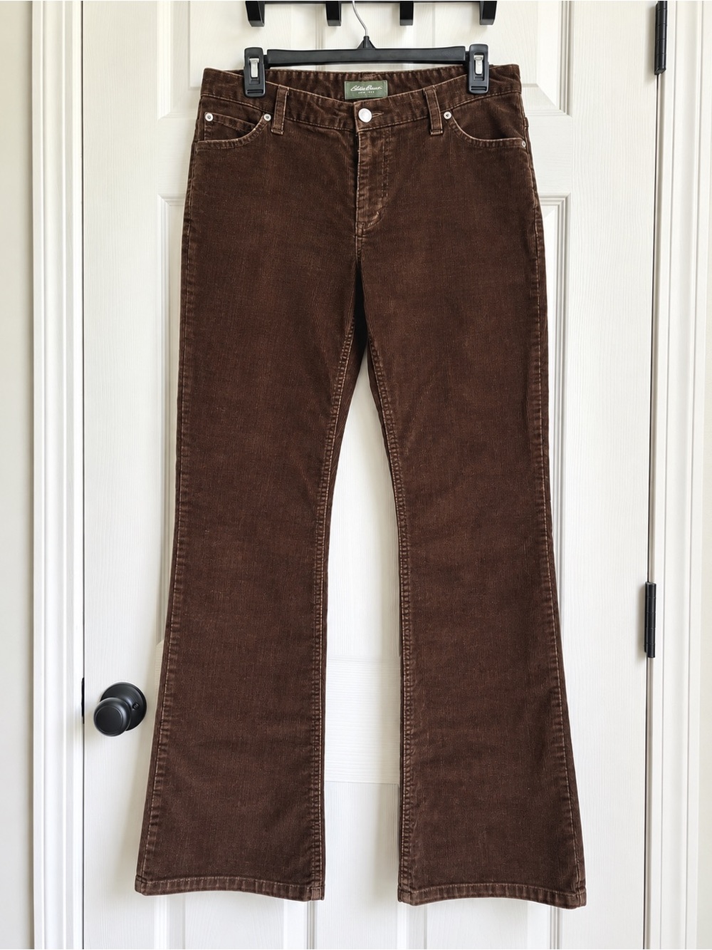 Eddie Bauer Brown Corduroy Bootcut Pants Size 6 Cotton Stretch Y2K
